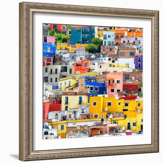 ¡Viva Mexico! Square Collection - Guanajuato Colorful Cityscape XVII-Philippe Hugonnard-Framed Photographic Print