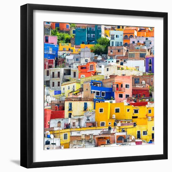 ¡Viva Mexico! Square Collection - Guanajuato Colorful Cityscape XVII-Philippe Hugonnard-Framed Photographic Print