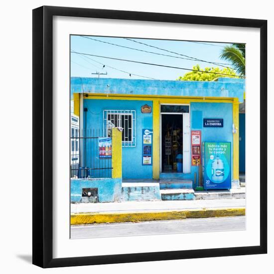 ¡Viva Mexico! Square Collection - "La Esquina" Blue Supermarket - Cancun-Philippe Hugonnard-Framed Photographic Print