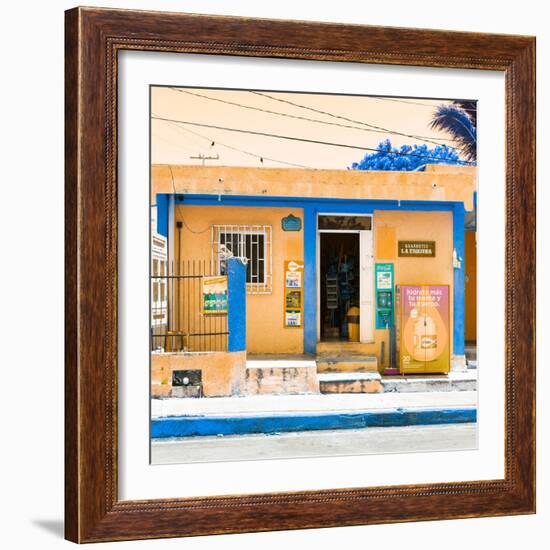 ¡Viva Mexico! Square Collection - "La Esquina" Orange Supermarket - Cancun-Philippe Hugonnard-Framed Photographic Print