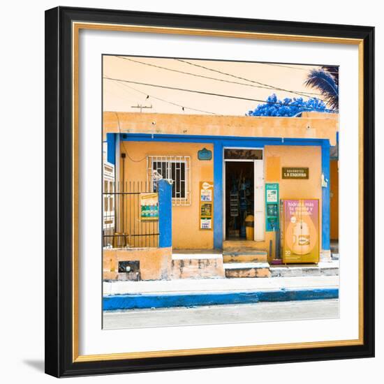 ¡Viva Mexico! Square Collection - "La Esquina" Orange Supermarket - Cancun-Philippe Hugonnard-Framed Photographic Print