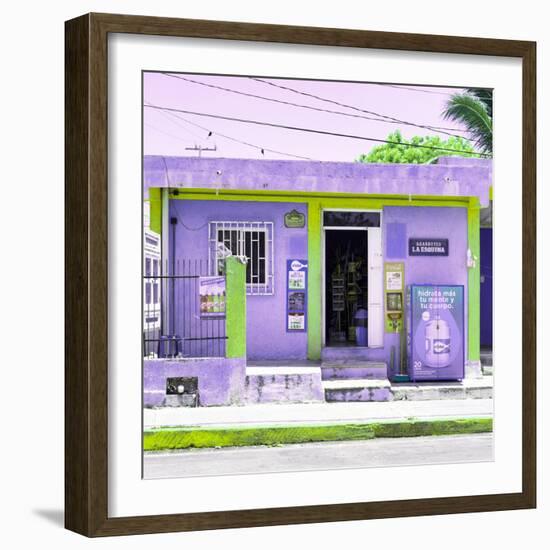 ¡Viva Mexico! Square Collection - "La Esquina" Purple Supermarket - Cancun-Philippe Hugonnard-Framed Photographic Print