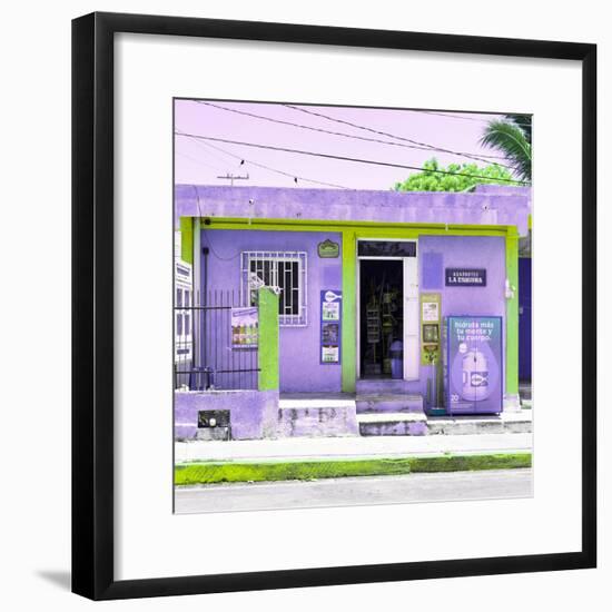 ¡Viva Mexico! Square Collection - "La Esquina" Purple Supermarket - Cancun-Philippe Hugonnard-Framed Photographic Print