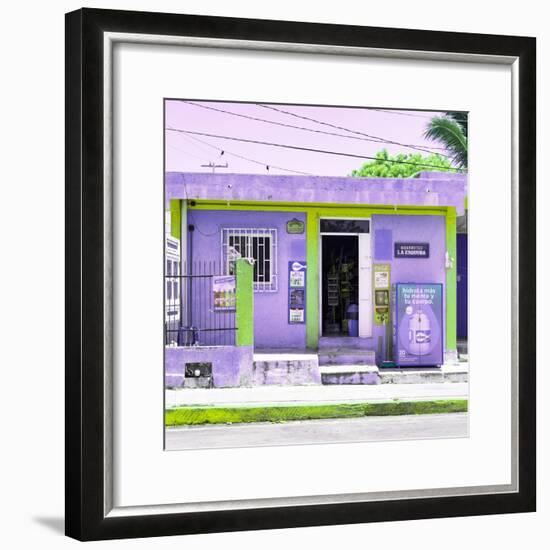 ¡Viva Mexico! Square Collection - "La Esquina" Purple Supermarket - Cancun-Philippe Hugonnard-Framed Photographic Print