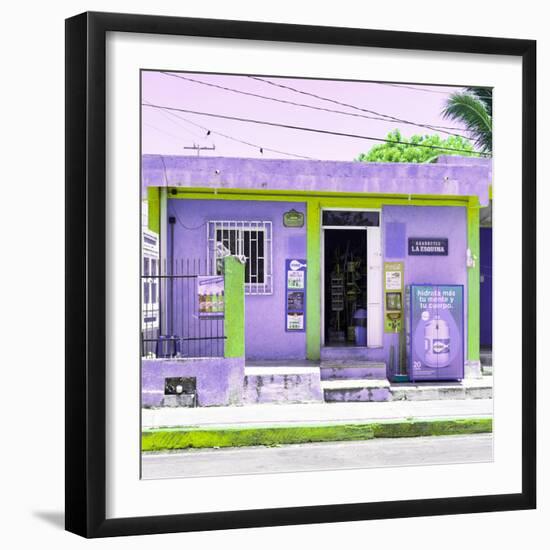 ¡Viva Mexico! Square Collection - "La Esquina" Purple Supermarket - Cancun-Philippe Hugonnard-Framed Photographic Print