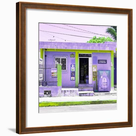 ¡Viva Mexico! Square Collection - "La Esquina" Purple Supermarket - Cancun-Philippe Hugonnard-Framed Photographic Print