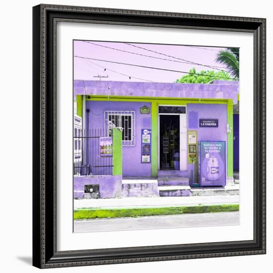 ¡Viva Mexico! Square Collection - "La Esquina" Purple Supermarket - Cancun-Philippe Hugonnard-Framed Photographic Print