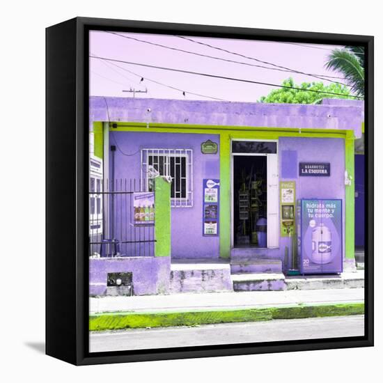 ¡Viva Mexico! Square Collection - "La Esquina" Purple Supermarket - Cancun-Philippe Hugonnard-Framed Premier Image Canvas