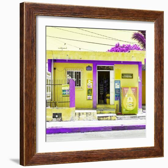 ¡Viva Mexico! Square Collection - "La Esquina" Yellow Supermarket - Cancun-Philippe Hugonnard-Framed Photographic Print