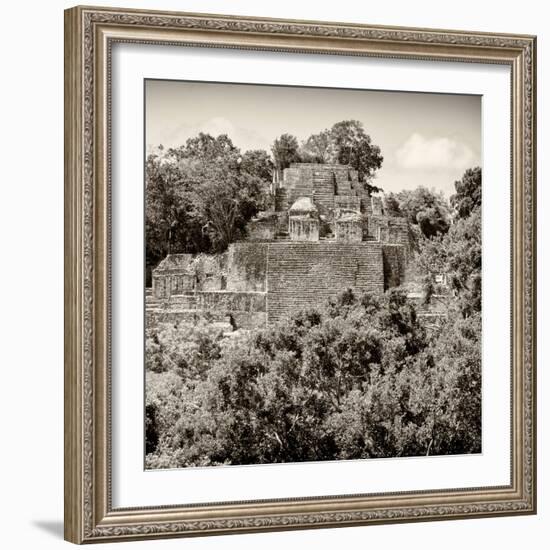 ¡Viva Mexico! Square Collection - Mayan Pyramid of Calakmul II-Philippe Hugonnard-Framed Photographic Print