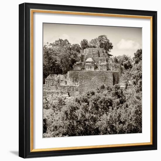 ¡Viva Mexico! Square Collection - Mayan Pyramid of Calakmul II-Philippe Hugonnard-Framed Photographic Print