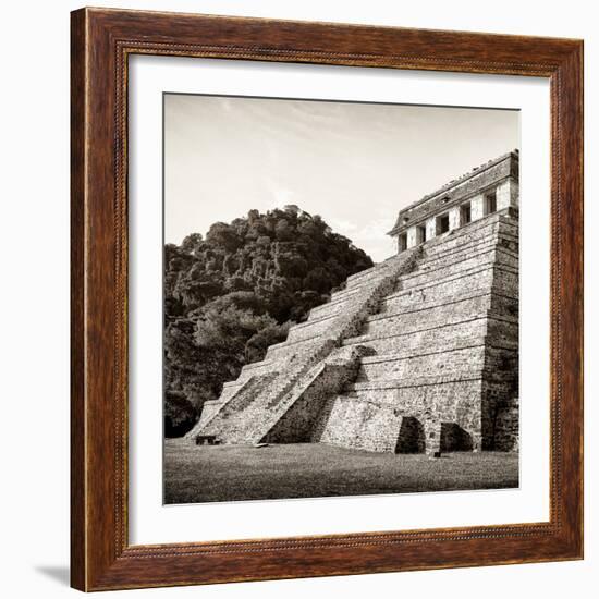 ¡Viva Mexico! Square Collection - Mayan Temple of Inscriptions in Palenque I-Philippe Hugonnard-Framed Photographic Print