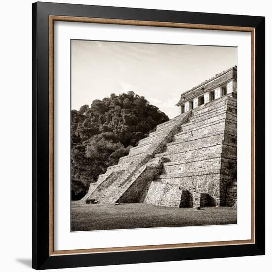 ¡Viva Mexico! Square Collection - Mayan Temple of Inscriptions in Palenque I-Philippe Hugonnard-Framed Photographic Print