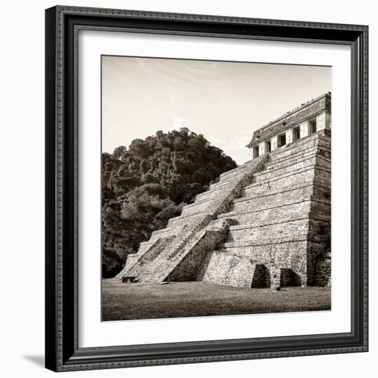 ¡Viva Mexico! Square Collection - Mayan Temple of Inscriptions in Palenque I-Philippe Hugonnard-Framed Photographic Print