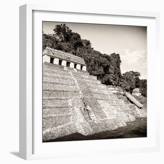 ¡Viva Mexico! Square Collection - Mayan Temple of Inscriptions in Palenque IX-Philippe Hugonnard-Framed Photographic Print