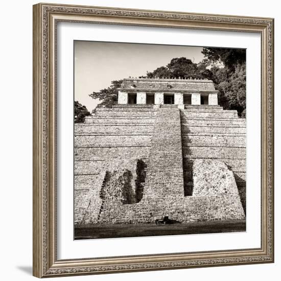 ¡Viva Mexico! Square Collection - Mayan Temple of Inscriptions in Palenque V-Philippe Hugonnard-Framed Photographic Print