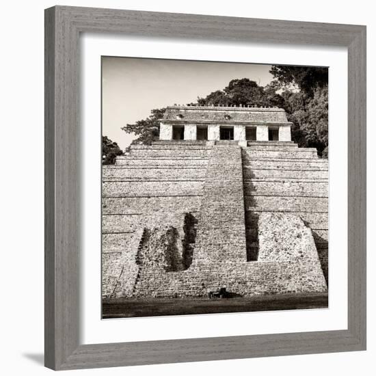 ¡Viva Mexico! Square Collection - Mayan Temple of Inscriptions in Palenque V-Philippe Hugonnard-Framed Photographic Print