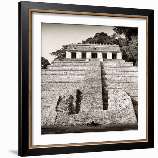 ¡Viva Mexico! Square Collection - Mayan Temple of Inscriptions in Palenque V-Philippe Hugonnard-Framed Photographic Print