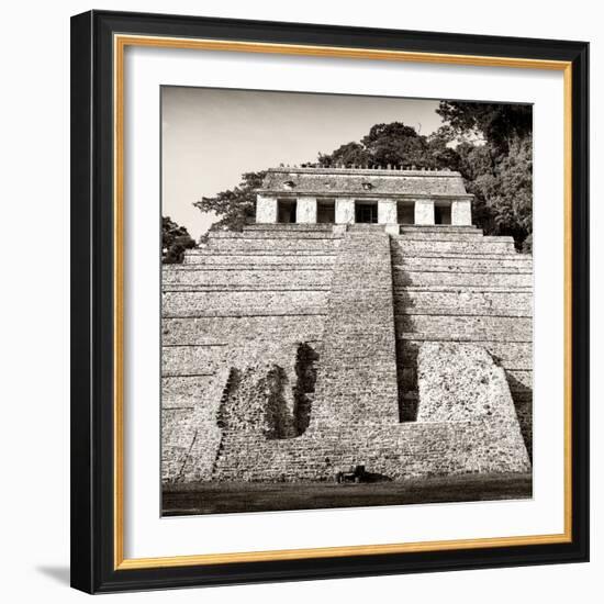 ¡Viva Mexico! Square Collection - Mayan Temple of Inscriptions in Palenque V-Philippe Hugonnard-Framed Photographic Print