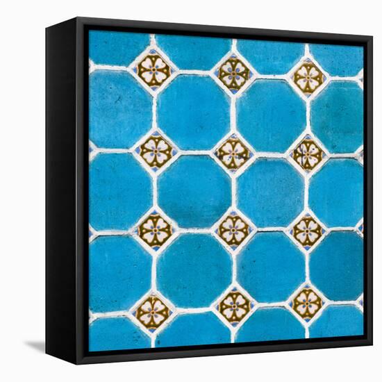 ¡Viva Mexico! Square Collection - Mosaics Blue Bricks-Philippe Hugonnard-Framed Premier Image Canvas