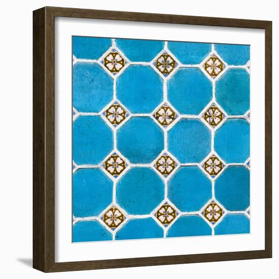 ¡Viva Mexico! Square Collection - Mosaics Blue Bricks-Philippe Hugonnard-Framed Photographic Print