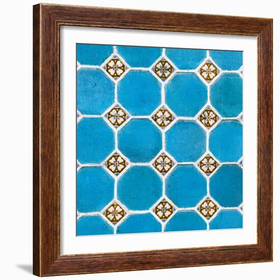 ¡Viva Mexico! Square Collection - Mosaics Blue Bricks-Philippe Hugonnard-Framed Photographic Print