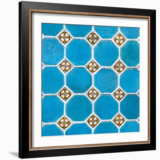 ¡Viva Mexico! Square Collection - Mosaics Blue Bricks-Philippe Hugonnard-Framed Photographic Print