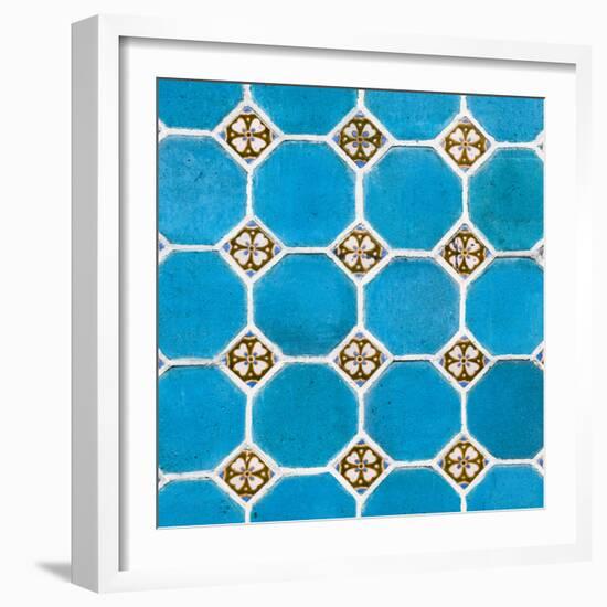 ¡Viva Mexico! Square Collection - Mosaics Blue Bricks-Philippe Hugonnard-Framed Photographic Print