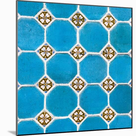 ¡Viva Mexico! Square Collection - Mosaics Blue Bricks-Philippe Hugonnard-Mounted Photographic Print