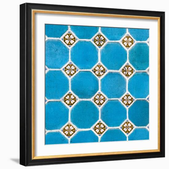 ¡Viva Mexico! Square Collection - Mosaics Blue Bricks-Philippe Hugonnard-Framed Photographic Print