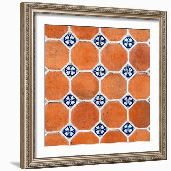 ¡Viva Mexico! Square Collection - Mosaics Orange Bricks-Philippe Hugonnard-Framed Photographic Print