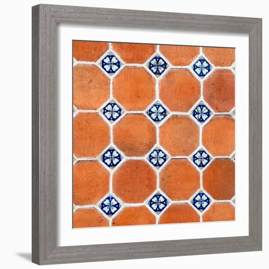 ¡Viva Mexico! Square Collection - Mosaics Orange Bricks-Philippe Hugonnard-Framed Photographic Print