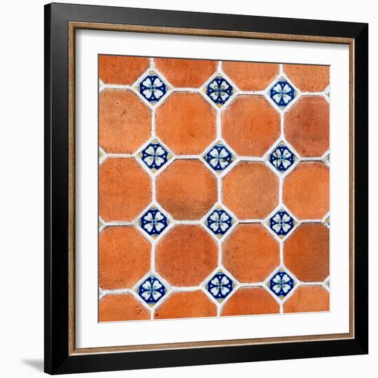 ¡Viva Mexico! Square Collection - Mosaics Orange Bricks-Philippe Hugonnard-Framed Photographic Print