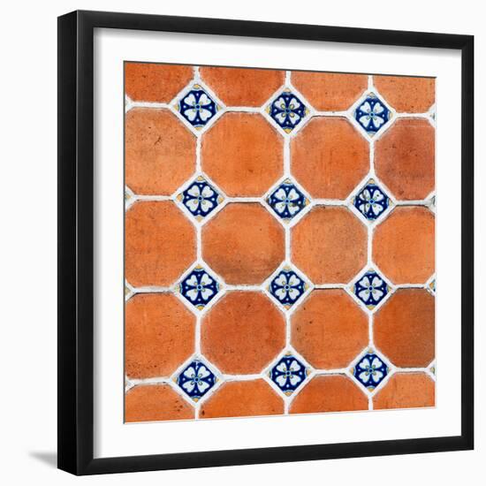 ¡Viva Mexico! Square Collection - Mosaics Orange Bricks-Philippe Hugonnard-Framed Photographic Print