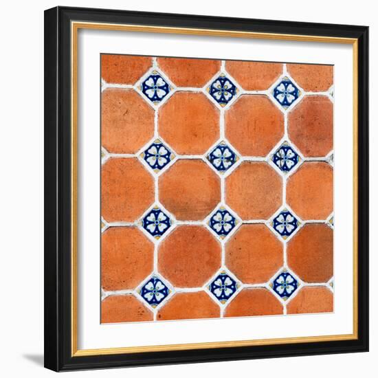 ¡Viva Mexico! Square Collection - Mosaics Orange Bricks-Philippe Hugonnard-Framed Photographic Print