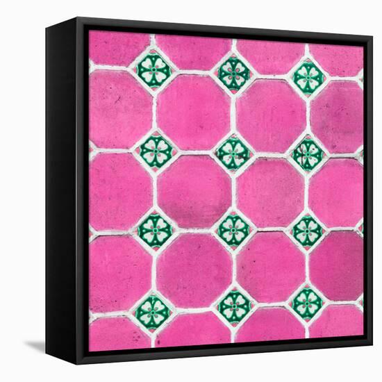 ¡Viva Mexico! Square Collection - Mosaics Pink Bricks-Philippe Hugonnard-Framed Premier Image Canvas