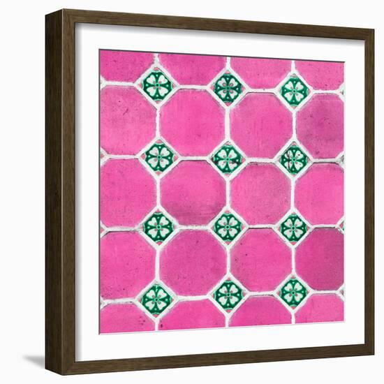 ¡Viva Mexico! Square Collection - Mosaics Pink Bricks-Philippe Hugonnard-Framed Photographic Print