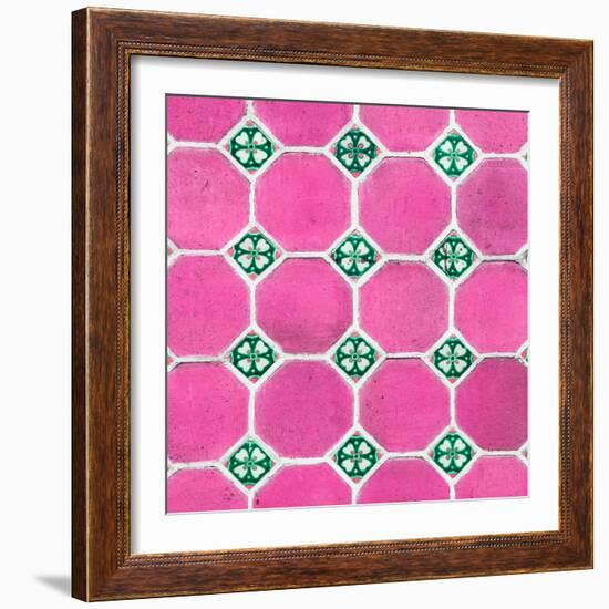 ¡Viva Mexico! Square Collection - Mosaics Pink Bricks-Philippe Hugonnard-Framed Photographic Print