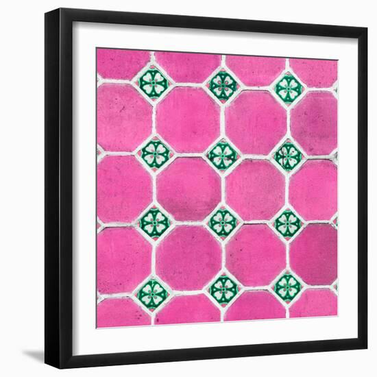 ¡Viva Mexico! Square Collection - Mosaics Pink Bricks-Philippe Hugonnard-Framed Photographic Print