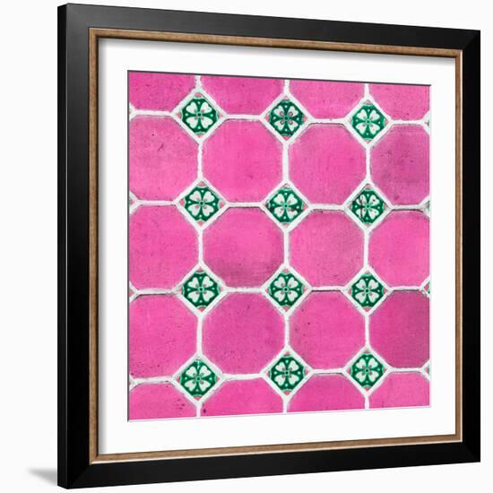 ¡Viva Mexico! Square Collection - Mosaics Pink Bricks-Philippe Hugonnard-Framed Photographic Print