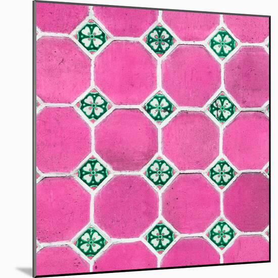 ¡Viva Mexico! Square Collection - Mosaics Pink Bricks-Philippe Hugonnard-Mounted Photographic Print