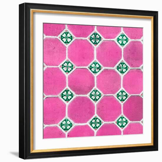 ¡Viva Mexico! Square Collection - Mosaics Pink Bricks-Philippe Hugonnard-Framed Photographic Print