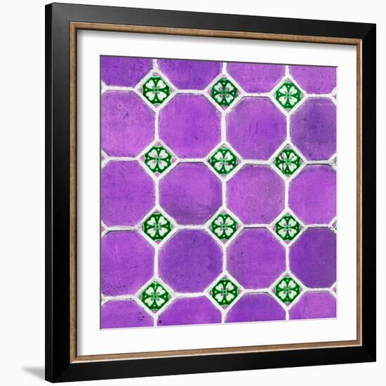 ¡Viva Mexico! Square Collection - Mosaics Purple Bricks-Philippe Hugonnard-Framed Photographic Print
