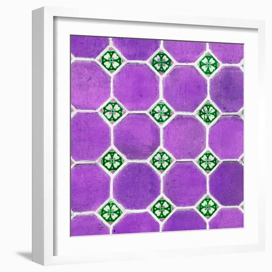 ¡Viva Mexico! Square Collection - Mosaics Purple Bricks-Philippe Hugonnard-Framed Photographic Print