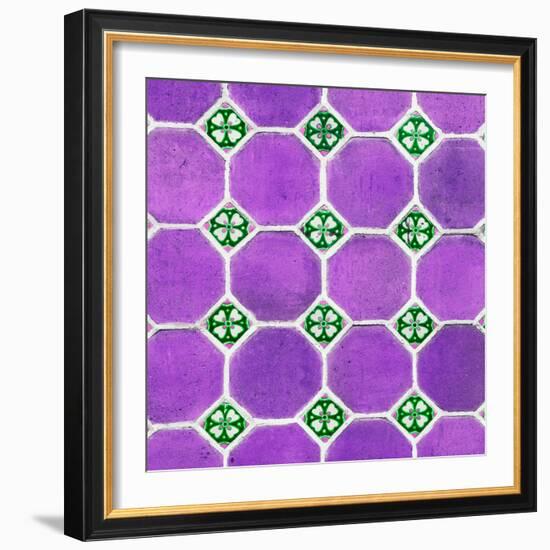 ¡Viva Mexico! Square Collection - Mosaics Purple Bricks-Philippe Hugonnard-Framed Photographic Print