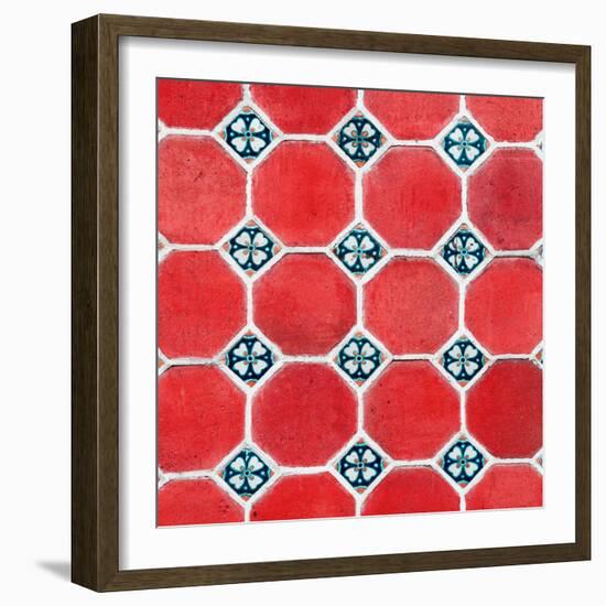 ¡Viva Mexico! Square Collection - Mosaics Red Bricks-Philippe Hugonnard-Framed Photographic Print