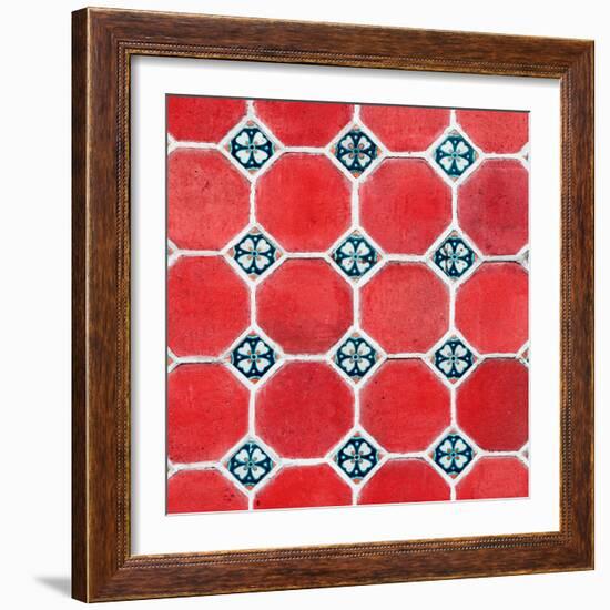 ¡Viva Mexico! Square Collection - Mosaics Red Bricks-Philippe Hugonnard-Framed Photographic Print