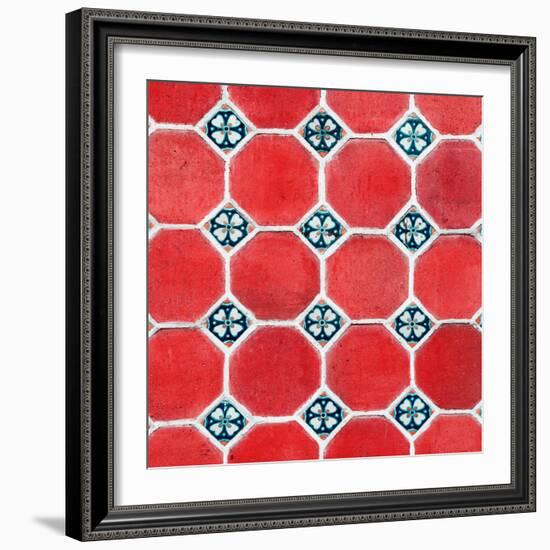 ¡Viva Mexico! Square Collection - Mosaics Red Bricks-Philippe Hugonnard-Framed Photographic Print