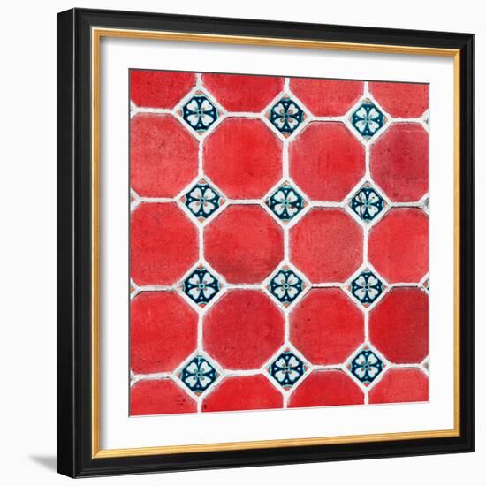 ¡Viva Mexico! Square Collection - Mosaics Red Bricks-Philippe Hugonnard-Framed Photographic Print