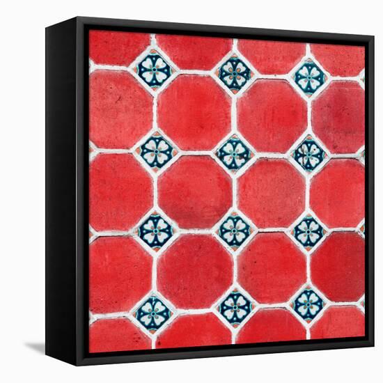 ¡Viva Mexico! Square Collection - Mosaics Red Bricks-Philippe Hugonnard-Framed Premier Image Canvas